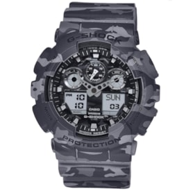Relogio G-shock Ga-100cm-8adr Camo Cinza Anadigi