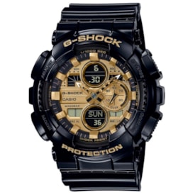 Relógio G-shock Ga-140gb-1a1dr Preto Dourado Anadigi