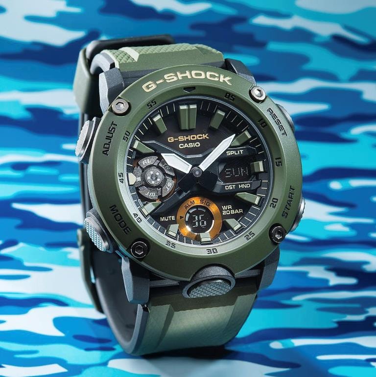 Relogio G-shock Ga-2000-3adr Verde Anadigi