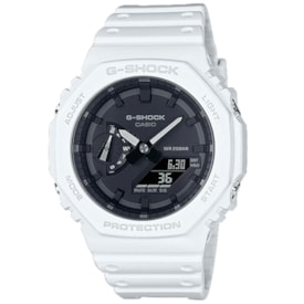 Relógio G-Shock Ga-2100-7adr Carbon Core Guard Branco Anadigi