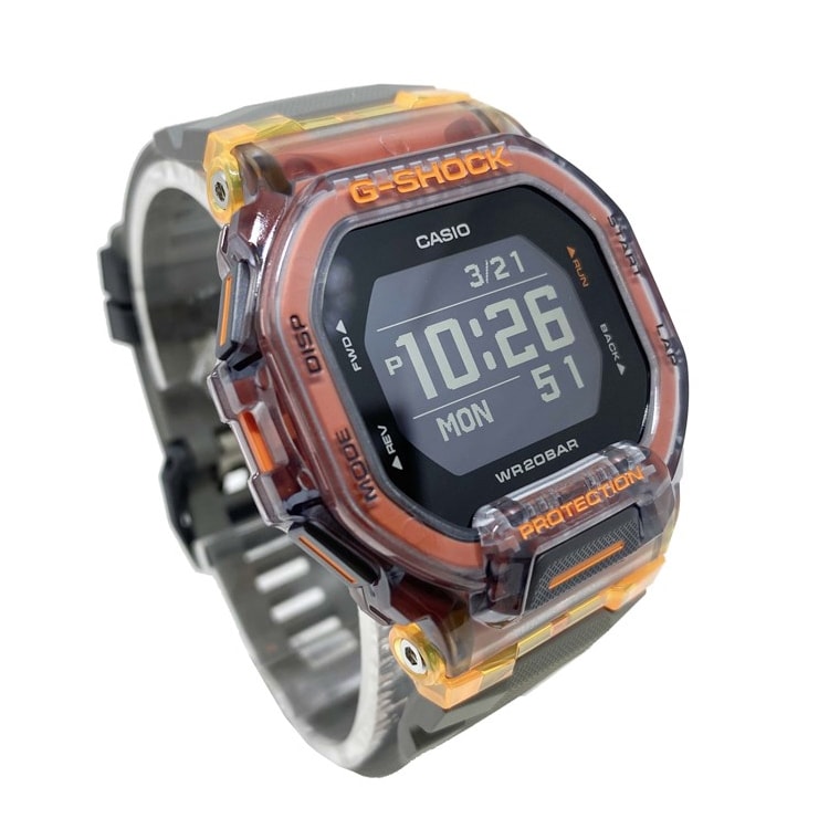 Relógio G-shock Gbd-200sm-1a5dr Digital Cinza Laranja