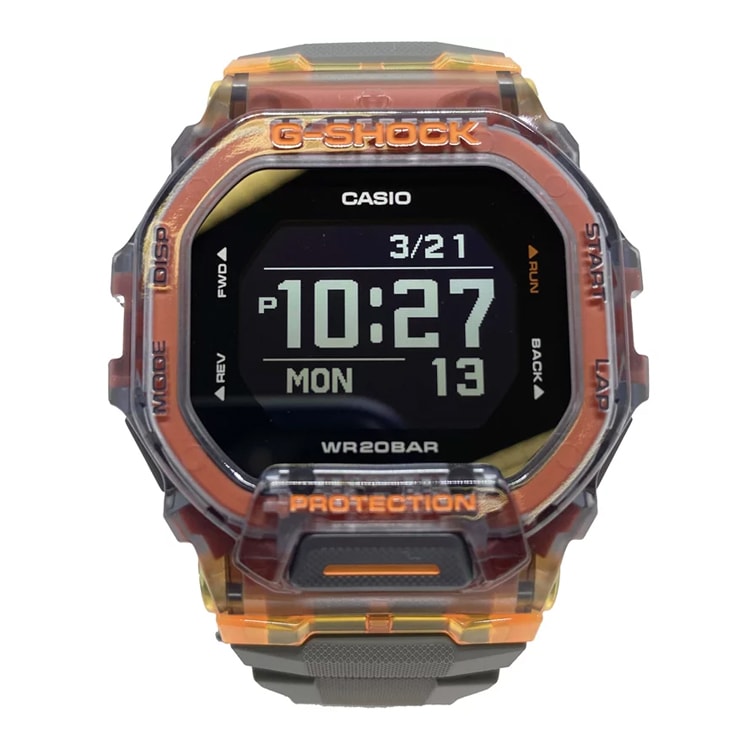 Relógio G-shock Gbd-200sm-1a5dr Digital Cinza Laranja