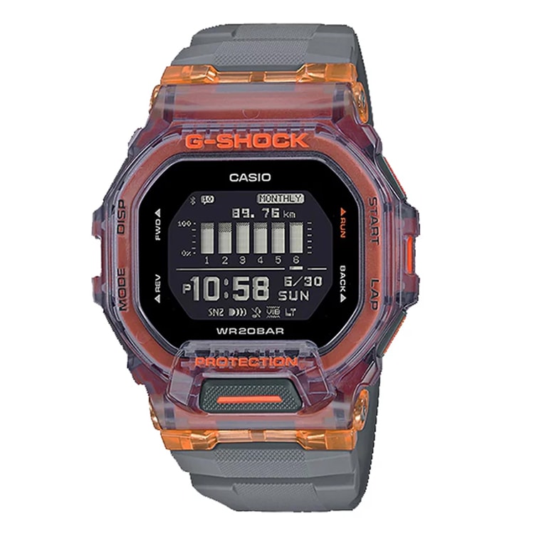 Relógio G-shock Gbd-200sm-1a5dr Digital Cinza Laranja