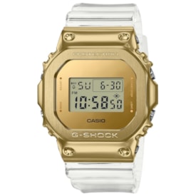 Relogio G-shock Gm-5600sg-9dr Transparente Dourado