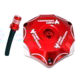 Tampa de Tanque Crf 250r - Crf 250x - Crf 450r - Crf 450x Red Dragon Alumínio Vermelho